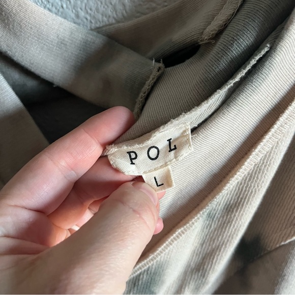 POL Cream Tie Dye Oversized Sweatshirt with Cross Back and Balloon Sleeve LG - Picture 7 of 11